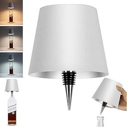 ANKRI Wireless Bottle Lamp Shade with 3 Color Rechargeable Stepless Dimming Reusable LED Wine Bottle Light Any Bottle Desk Lamp Bedroom Restaurant Bar Livingroom Gift | Pack of 1-13