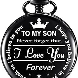Vintage Gandhi Style Pocket Watch with Engraved Designs & Messages Royal Black Analog for Men Women & Kids Includes Key Ring for car or Bike Keys Ideal Gift-image-13