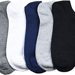 Generic Premium Cotton Ankle Socks for Men and Women Multicoloured Free Size Solid, Pack of 5-image-2