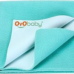 OYO BABY Extra Absorbent Waterproof Baby Dry Sheet Large Size (140 x 100cm) | Quick Dry Sheet for New Born Baby Bed Protector, Soft & Breathable Rubber Sheet for Bed|Sea Green-picture-15