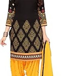 Women's Printed Dress Material - Unstitched Crepe Fabric Kurti, Pants & Dupatta Set (AZ-YS-P1-HIMANI BLACK), Customizable Length-image-31