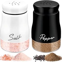NAALSA Crystal Salt & Pepper Shakers Set 2Pc, Refillable Stainless Steel Lid with Glass Jar Salt Pepper Container Spice Shakers Bottle for Home Kitchen, Restaurant 150ml Each-image-85