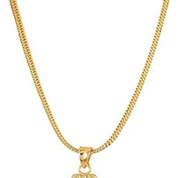 Gold Plated Mens Stylish Pendent with Chain (Golden)(APG-9003)-image-4
