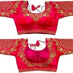 women's embroidery handwork thread zari stone work readymade blouse-picture-25