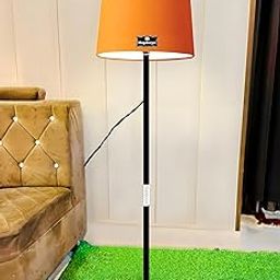 Hopdezyo Designer Corner Metal Floor Lamp with Orange Drum Lamp Shade for Home, Study & Office Decor - Pack of 1-22