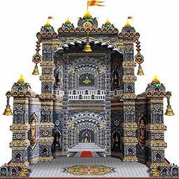 Shree Space (SM2) Big Stone Mandir MAKHAR Temple Decoration | Idol Height 36 Inch (3ft) Max | for All Festivals | DIY Paper 3D Temple Decorations | eco-Friendly | Making Time 3-4+ Hrs-image-28