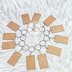 R&H MDF RECTANGLE KEYCHAINS BASES WITH ATTACHED KEYRINGS, 12PCS, for Crafts, DIY Projects, Keychains, Decorations, & Acrylic and Oil Painting, Resin Pouring, dot Mandala, & Other Activities etc. (RECTANGLE 12PCS)-image-88