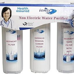 IONIX non electric water purifier for home/upto 25 liters per hour output, perfect for low TDS aread like BMC/NDMC/Corporation water (3 Stage non Electric water purifier)-picture-17