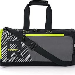R RADIANT BAG Polyester Gym Duffle Bag for Men and Women with Multiple Pockets and Separate Shoes Compartment for Travel, Sports and Workouts (Black)-image-66