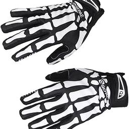 Enakshi (LABEL) Bicycle Skeleton Pattern Full Finger Warm Bike Sports Gloves Black & White M-image-40