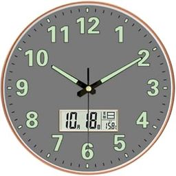M.T. BROTHERS -Silent Non Ticking Quality Quartz Battery Operated Easy To Read Decorative Modern Design Glass, Plastic Wall Clock (Grey Digital - Clock), 10 Centimeters, 12 CM-picture-21