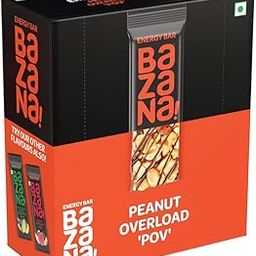 Bazana - Peanut Overload Energy Bars | Indulgent Nutty Flavor | Protein-Packed for Instant Energy | Fiber-Rich for Digestive Health | Healthy Snack | Dry Fruit Infused, Mixed Nuts, 38g x 12 Bars-17