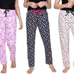 Women soft cotton printed plus size pajama for Casual/Nightwear Combo pack, Multicolored-picture-4