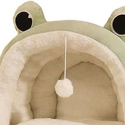 LOOM TREE Cat Bed Cave Non Slip Bottom Wear Resistant Indoor Cats Semi Closed Cat Nest Medium Green-image-55