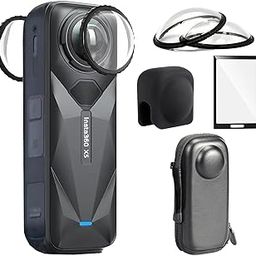 ZODUCT Insta 360 X5 Dual Lens and Screen Protector Guard Tempered with Storage Bag & Lens Cap for Insta 360 Accessories Action Camera Dust Proof, Anti-Strach Protective (Lens + Cap + Bag + Tempered)-14