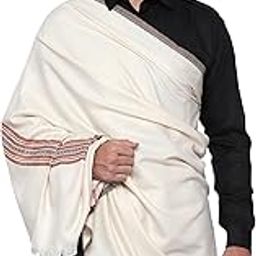 Men's Woven Check Border Woollen Lohi/Shawl [50" X 100"]-image-3