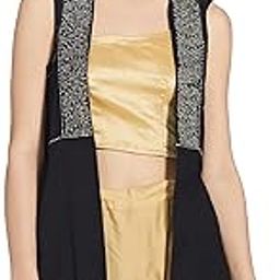 Black Sleeveless Embroidered Shrug-23