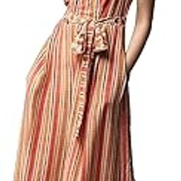 Brown Striped Jumpsuit with Tie-Up-47