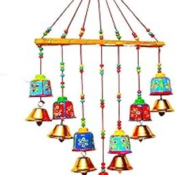 HeeMo Rajasthan Handcrafted Wind Chimes Door/Wall Hangings (V Shape Small Bell)-image-21