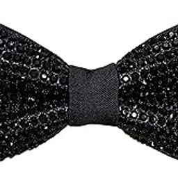 Men's Luxury Black Shining Crystal Rhinestone Bow Tie – Handmade Adjustable Satin Tuxedo Accessory for Wedding, Prom, Party & Formal Events-image-82