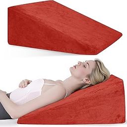 Urban Decor Cushion for Sleeping & Acid Reflux Relief, Medium Firm & High Resillience, Orthopedic Wedge Cushion for Leg Elevator, Pregnancy, Red Color - Pack of 1-image-30