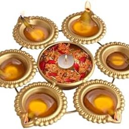 AL-Kabir Extention Handcrafted Diya Shape Flower Decorative Urli Bowl | for Floating Flowers and Tea Light Candles | Home and Office Decor | Diwali Decoration Items-8 Inch-image-41