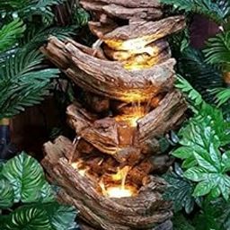 Big Bulk 3steps Wood Look Big Fiber Indoor Outdoor Fountain with Led Lights for Home Decor and Office Decoration Or Gifting (46 x 46 x 92 cm)-image-21