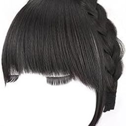 HAIR WALA™ Women Synthetic Bangs Hair Band In Extensions Natural Fringe Bang Hairbands Fаkе One Piece Straight Hair Extension Head Band Girl's (Black)-11
