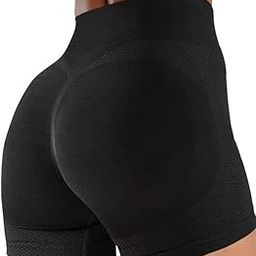 Women's Seamless Push-Up Gym Shorts – High Stretch Yoga Shapewear, Butt-Lifting Black (One Size)-17