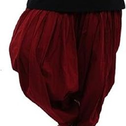 Women's Maroon Cotton Loose Fit Patiala Salwar, Free Size-image-23