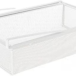 HEAVENGLOW Under Cabinet Hanging Drawer Mesh Closet Hanging Basket for Wardrobes Office White-image-97