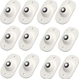 Self-Adhesive Mini Swivel Casters – 360° Rotation Wheels for Furniture & Storage Boxes (Single White, Pack of 12)-18