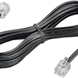 TAAPSEE Telephone Line Cord Rj11 Plug to RJ11 Plug 6p2c, Black (1.5 METER, 1 PACK)-5