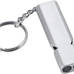 Heavy Duty Metal Whistle - 120 Decibels Very Loud, Double Tube, Pealess Whistle, Waterproof - for Lifeguards, Training, Survival, Hiking & Camping, Silver-image-72