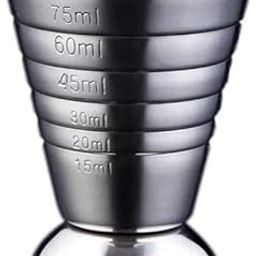 Blenders Choice Liquor or Cocktail Drink Measurement Bar Peg Measure Stepped Cup - Alcohol Measurer Glass 15/20 / 30/45 / 60/75 ml Multi Level Capacity Stainless Steel Bartender Jigger-image-99