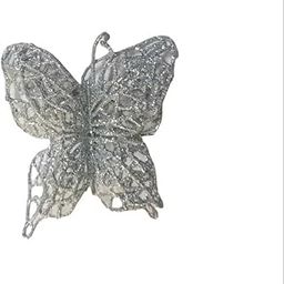 AAASAH® Glitter Silver Colour Fancy Butterfly for Art & Craft, Decoration, Project Work, School Work,Creative Work Etc Pack of 2 Pcs Size (Height 7 cm) (Breath 7 cm)-98