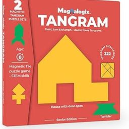 PELIKAS TOYZ Tangram Puzzle Mind Game, Brain Booster, Educational Travel Toys for Age of 8 to 12 Years, Gift for Boys Girls, Magnalogix Magnetic, Tangram Senior-20