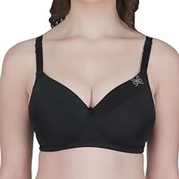 Womans Seamless Padded Nylon Fabric Everyday Bra | Non Wired Bra | Detachable Straps | Added Pair of Transparent Straps-image-18