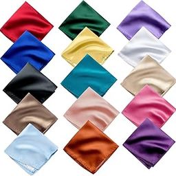 Satin Pocket Square for Men | Wedding Handkerchief for Suits, Blazers & Tuxedo | Men's Pocket Square Combo (Pack of 15) (Multicolor)-image-26