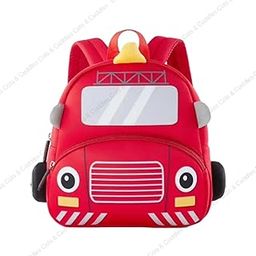 Fire Engine Design Waterproof Ultra Soft Plush Neoprene Backpack Bag For Kindergarten PreSchool Toddler Kids-image-9