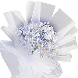 ATORSE DIY Tulip Bouquet Kit Gift Faux Tulips Bouquet for Wedding Table Centerpiece Purple-20