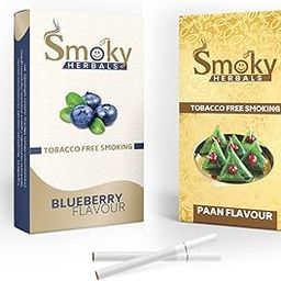 Smoky Herbals Pack of 2 Flavours 100% Tobacco & Nicotine Free Cigarette (PAAN - BLUEBERRY) - 10Sticks x 2-image-94