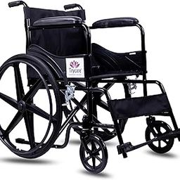 Foldable Lightweight Wheelchair for Old People and Patient & Disabled Adults, Portable Mobility Chair for travelling with Adjustable Footrests, Waterproof Design, Comfortable Seat - Supports upto 150Kg-20