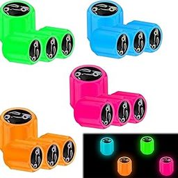 16PCS Tyre Valve Cap, Fluorescent Tyre Valve Caps Illuminated Tire Cap Night Glow Luminous Wheel Covers Ideal for Cars, Bike and Bicycle, Trucks, Motorcycles Valve Cap-image-6