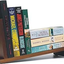 SBF Furniture Desktop Wood Bookshelf with Wooden Bookend, Desk Organizer Shelf and Display Rack, Storage Shelf Bookcase for Office, (Brown) DIY(Do-It-Yourself)-5