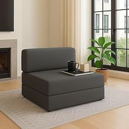PUM PUM Foldable 2-Seater 36 inch Width Sofa Cum Bed – Soft PU Foam, Space-Saving Convertible Seating for Home & Office,Grey-image-17