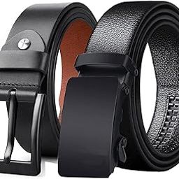 Men's Belt Combo | Pack of 2 | Genuine & PU Leather | Black | Sizes 30-44-image-27