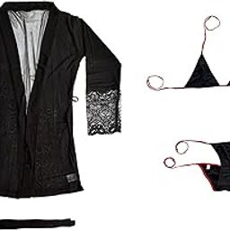 Women Robe with Bra Panty Bikini Lingerie Set-image-30