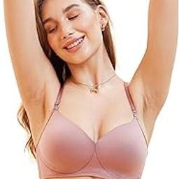 Women's Nylon Blend Wire Free Casual T-Shirt Bra-picture-10