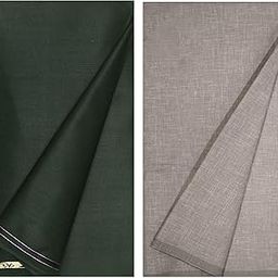 KUNDAN SULZ GWALIOR Men's Cotton Shirt & Trouser Fabric Combo Set (Dark Green & Light Brown)-image-85